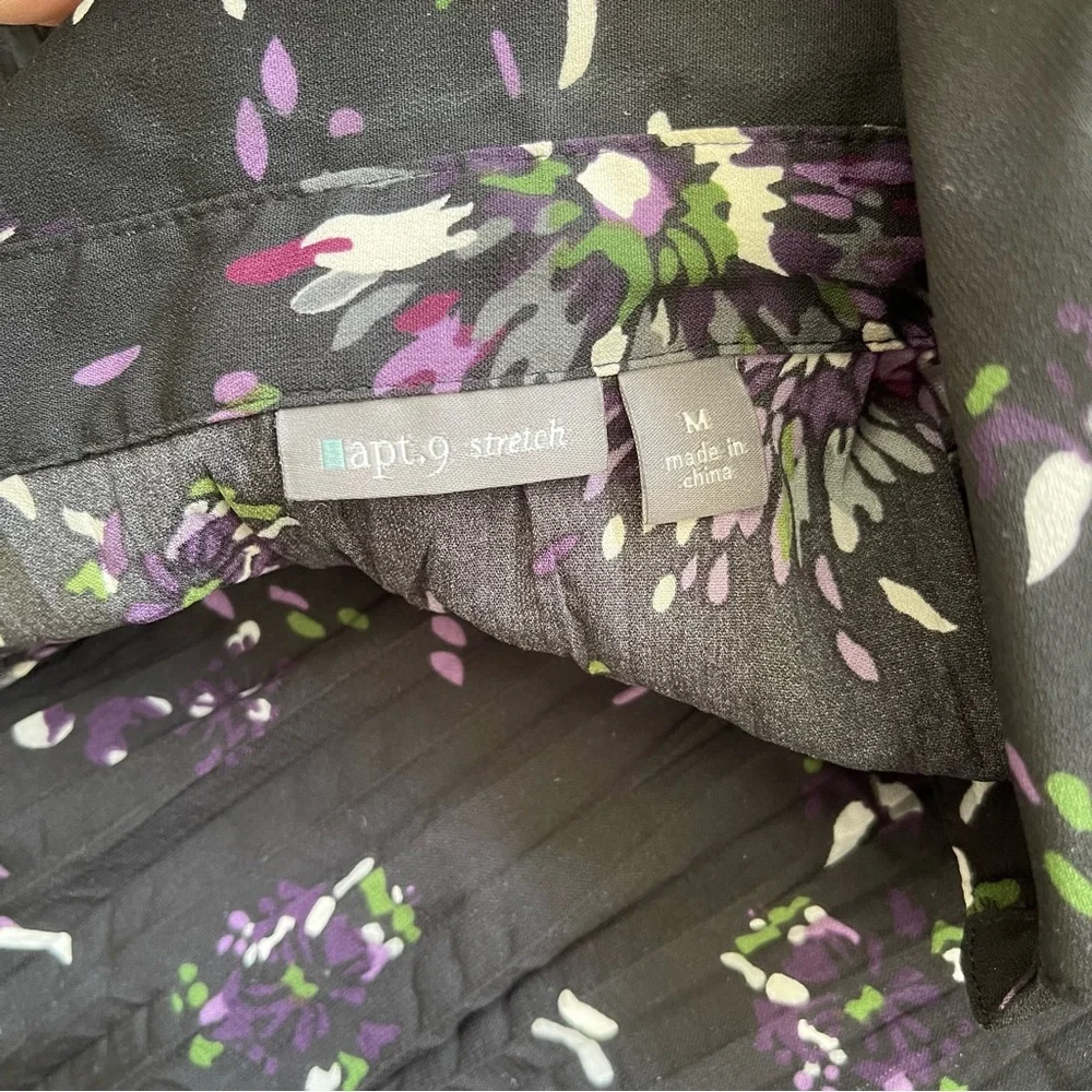 Y2k ruffle purple long sleeve floral top - Picture 6 of 6